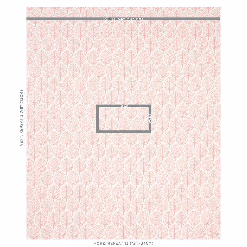 Schumacher Mini Burchettes Pink Fabric - Eade's Wallpaper