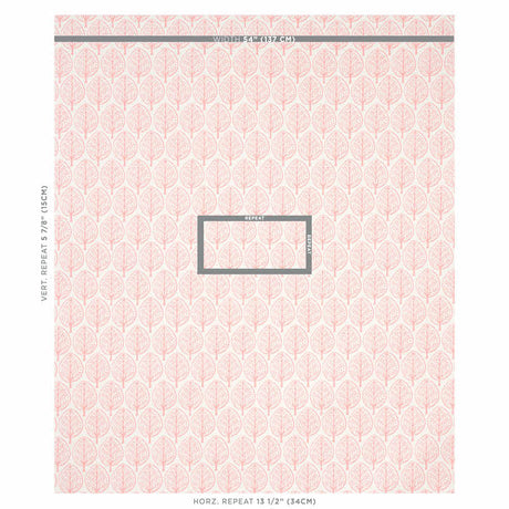 Schumacher Mini Burchettes Pink Fabric - Eade's Wallpaper
