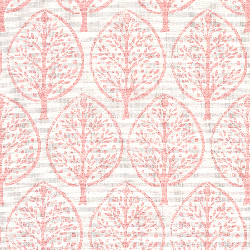 Schumacher Mini Burchettes Pink Fabric - Eade's Wallpaper