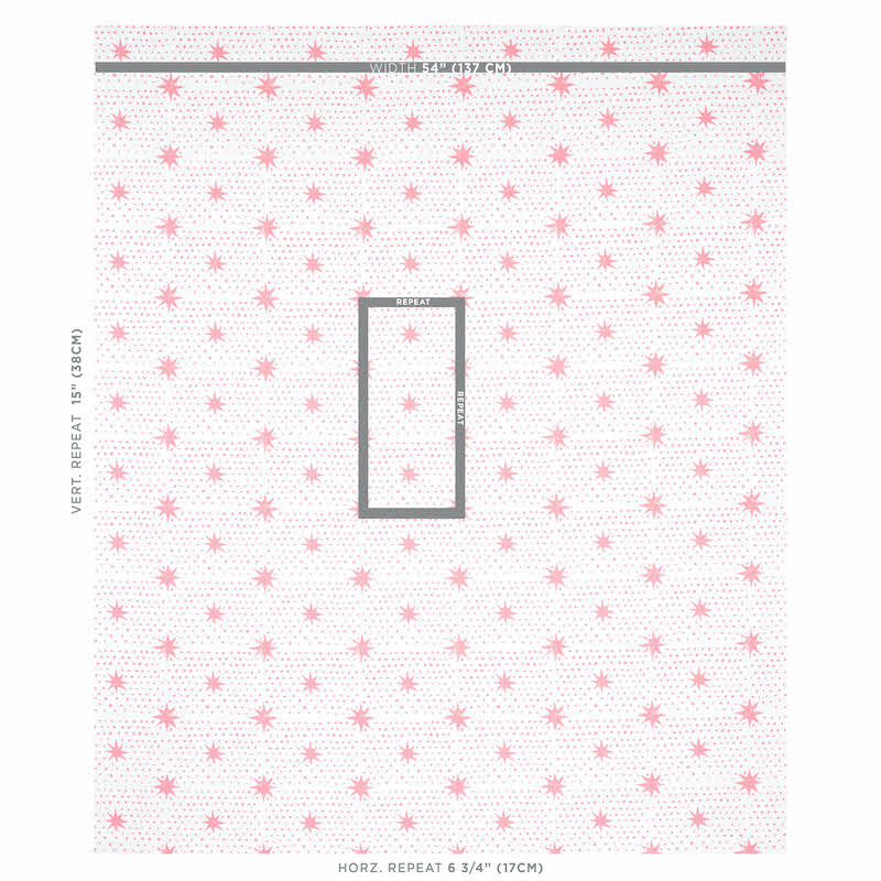 Schumacher Spot & Star Pink Fabric - Eade's Wallpaper
