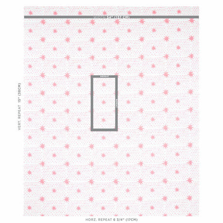 Schumacher Spot & Star Pink Fabric - Eade's Wallpaper