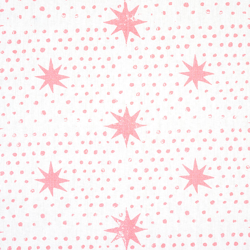 Schumacher Spot & Star Pink Fabric - Eade's Wallpaper
