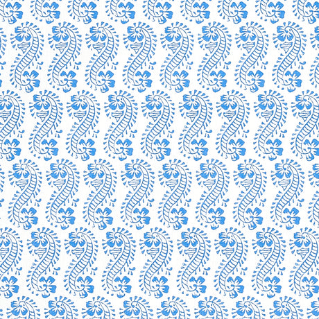 Schumacher Lani Blue Fabric - Eade's Wallpaper