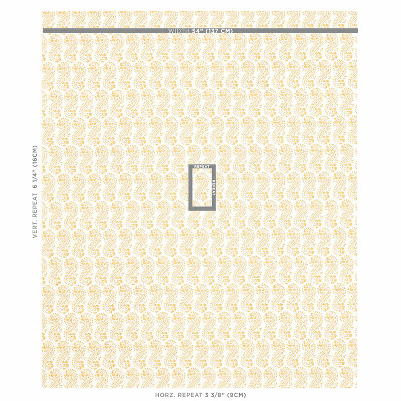 Schumacher Lani Gold Fabric - Eade's Wallpaper