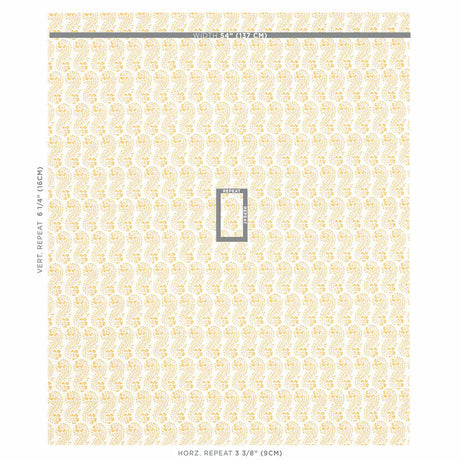 Schumacher Lani Gold Fabric - Eade's Wallpaper