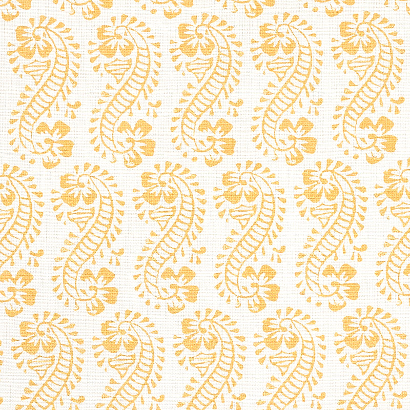 Schumacher Lani Gold Fabric - Eade's Wallpaper