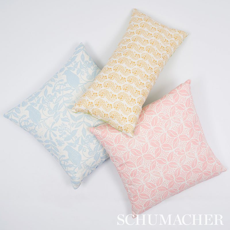 Schumacher Lani Gold Fabric - Eade's Wallpaper