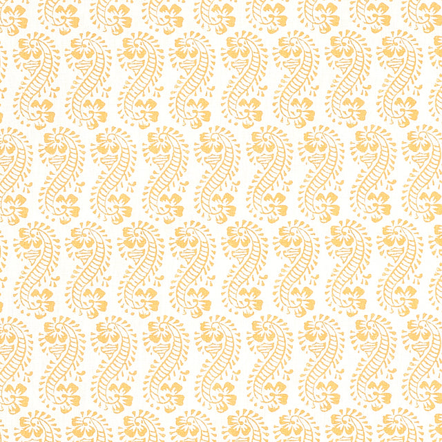 Schumacher Lani Gold Fabric - Eade's Wallpaper