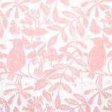 Schumacher Bird & Bee Pink Fabric