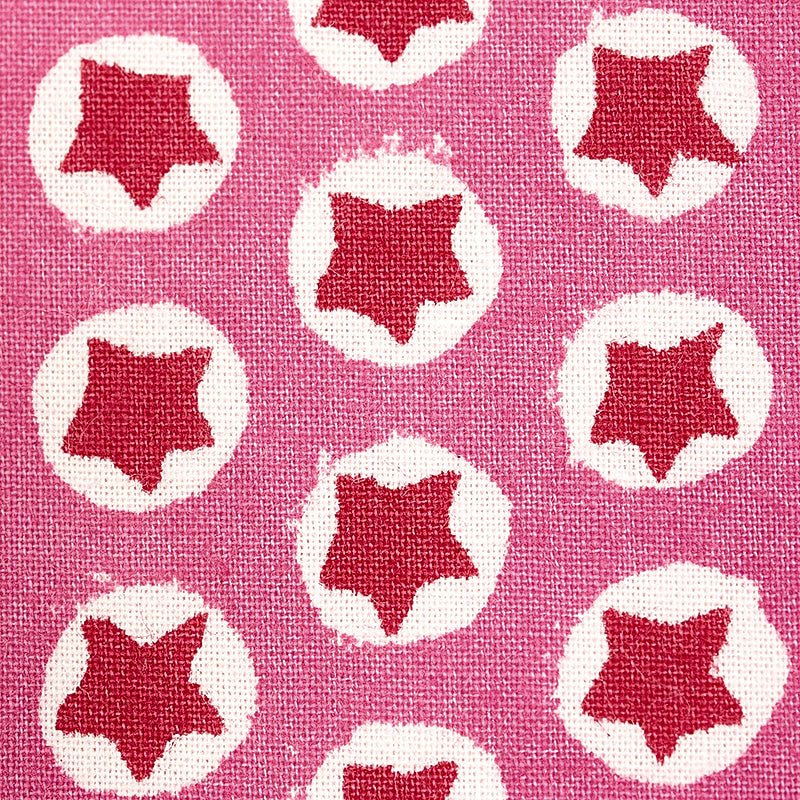 Schumacher Tuk Tuk Hand Block Print Pink Fabric - Eade's Wallpaper