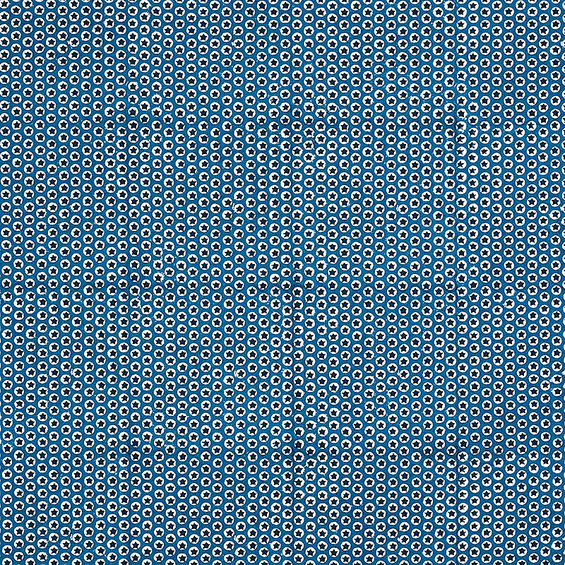 Schumacher Tuk Tuk Hand Block Print Blue Fabric - Eade's Wallpaper