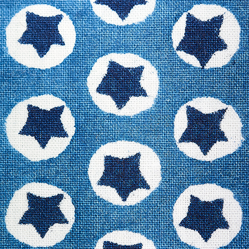 Schumacher Tuk Tuk Hand Block Print Blue Fabric - Eade's Wallpaper