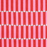 Schumacher Luna Hand Block Print Pink & Red Fabric - Eade's Wallpaper