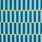 Schumacher Luna Hand Block Print Blue & Turmeric Fabric - Eade's Wallpaper