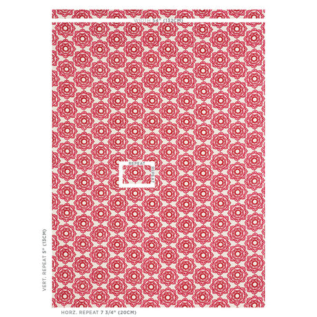 Schumacher Rose Hand Block Print Pink Fabric - Eade's Wallpaper