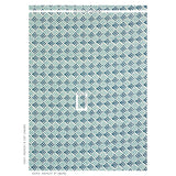 Schumacher Pattee Hand Block Print Blue Fabric - Eade's Wallpaper