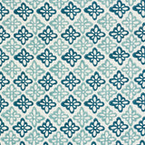 Schumacher Pattee Hand Block Print Blue Fabric - Eade's Wallpaper