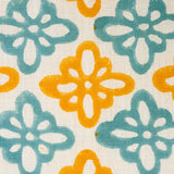 Schumacher Pattee Hand Block Print Turmeric Fabric - Eade's Wallpaper