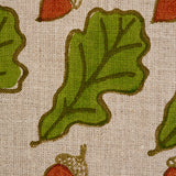 Schumacher Oak Hand Block Print Green Fabric - Eade's Wallpaper