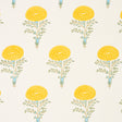 Schumacher Marigold Hand Block Print Yellow Fabric - Eade's Wallpaper