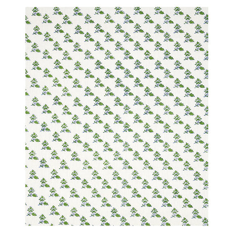 Schumacher Torbay Hand Blocked Print Green Fabric - Eade's Wallpaper