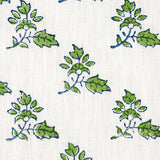 Schumacher Torbay Hand Blocked Print Green Fabric - Eade's Wallpaper