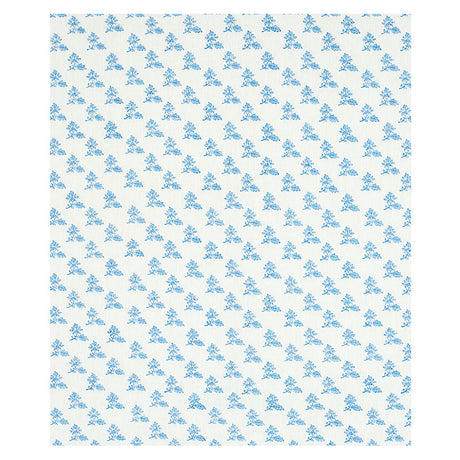 Schumacher Torbay Hand Blocked Print Blue Fabric - Eade's Wallpaper