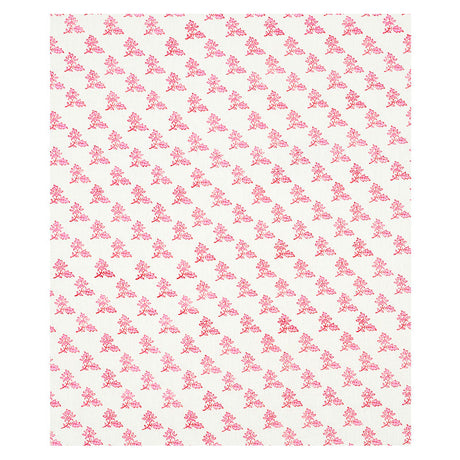 Schumacher Torbay Hand Blocked Print Pink Fabric - Eade's Wallpaper
