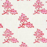 Schumacher Torbay Hand Blocked Print Pink Fabric - Eade's Wallpaper