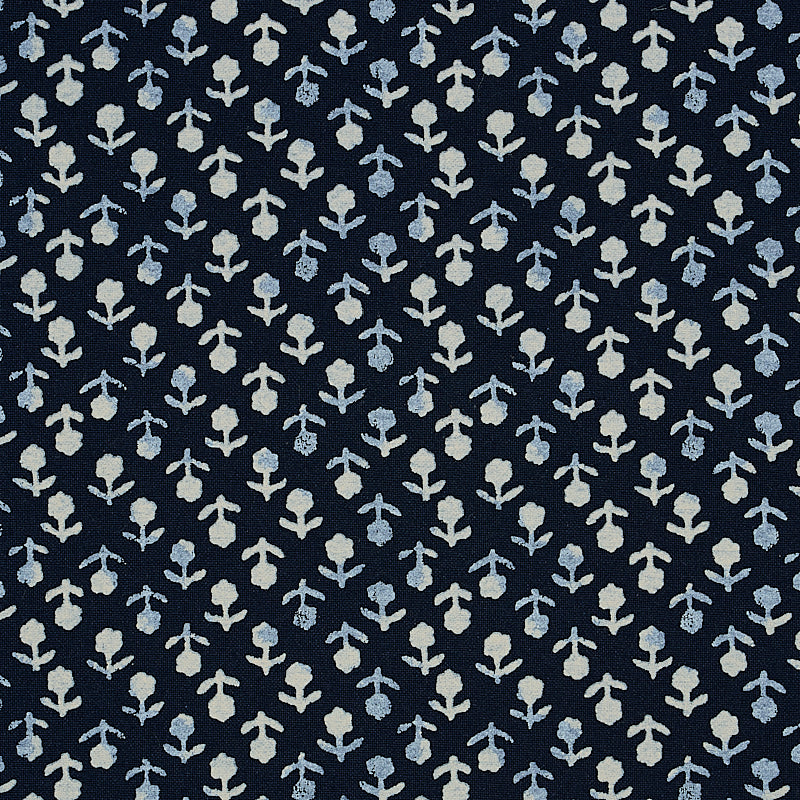 Schumacher Beatriz Handprint Indigo Fabric