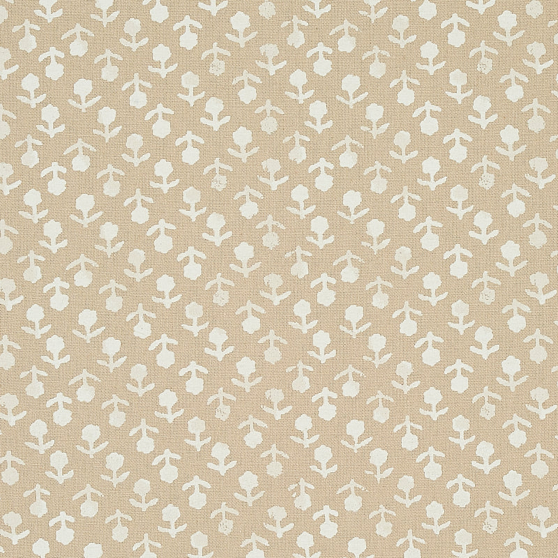Schumacher Beatriz Handprint Natural Fabric