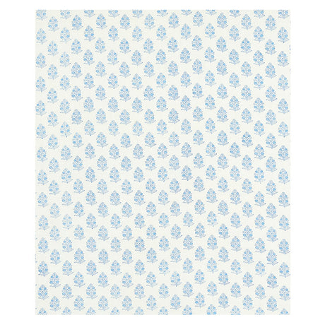Schumacher Aditi Hand Blocked Print Blue Fabric