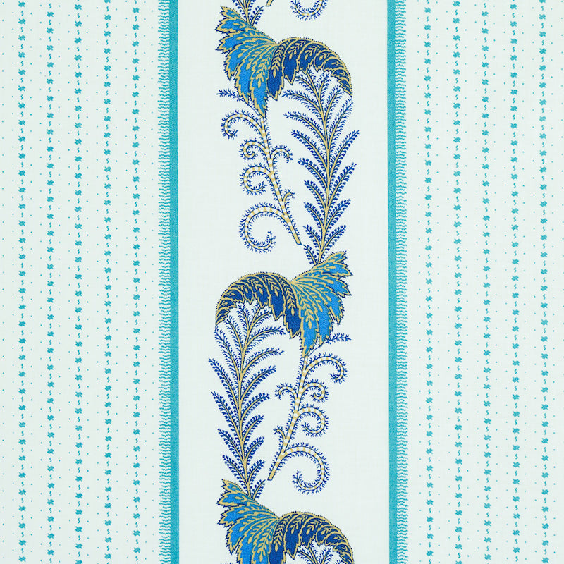 Schumacher Aleksy Stripe Teal Fabric