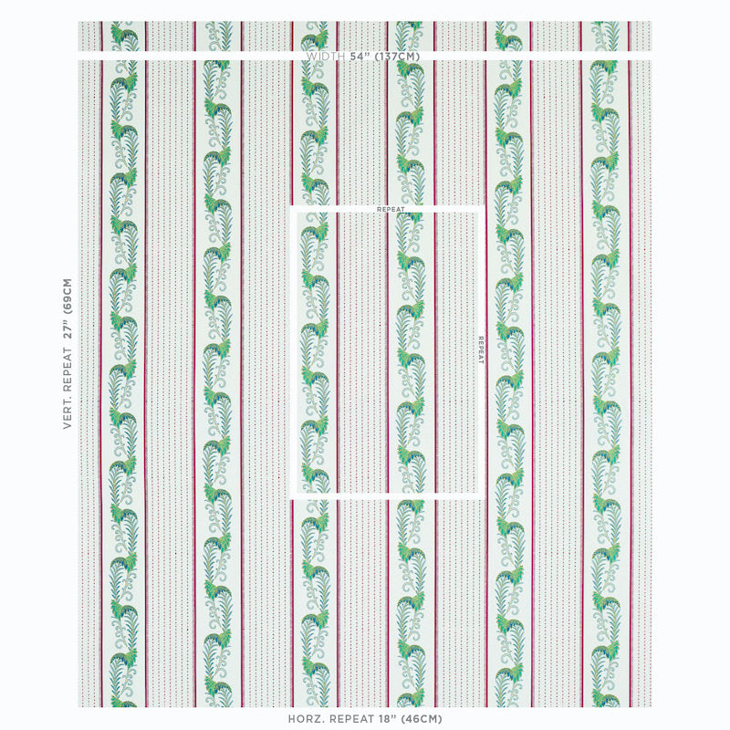 Schumacher Aleksy Stripe Plum Fabric