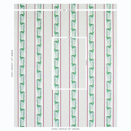 Schumacher Aleksy Stripe Plum Fabric