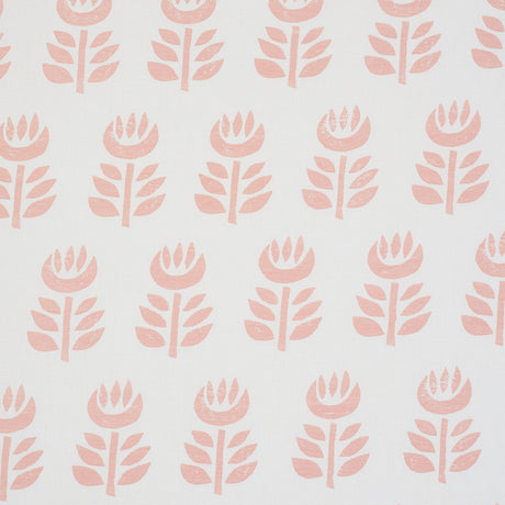 Schumacher Rosenborg Hand Print Pink Fabric - Eade's Wallpaper