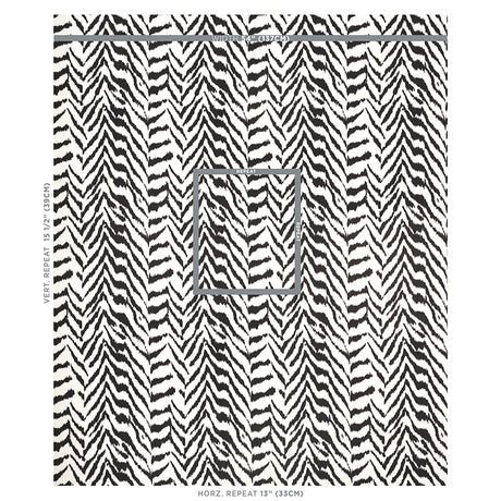 Schumacher Quincy Hand Print Black Fabric - Eade's Wallpaper