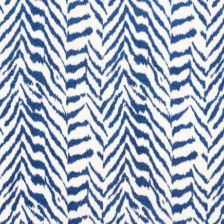 Schumacher Quincy Hand Print Blue Fabric - Eade's Wallpaper