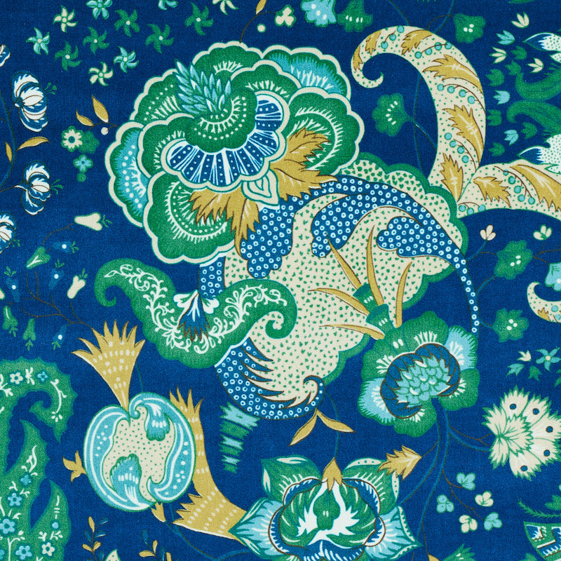Schumacher Majorelle Velvet Blue Fabric - Eade's Wallpaper