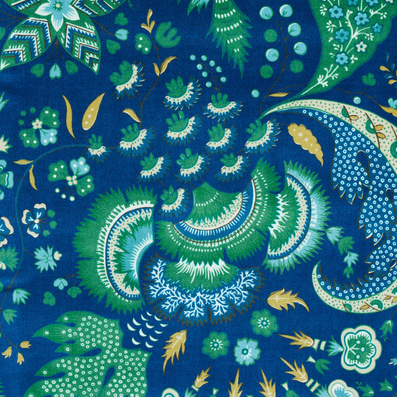 Schumacher Majorelle Velvet Blue Fabric - Eade's Wallpaper