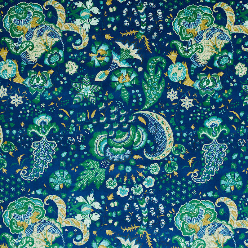 Schumacher Majorelle Velvet Blue Fabric - Eade's Wallpaper
