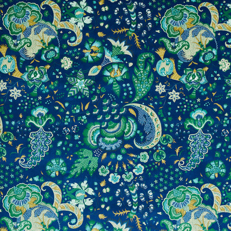 Schumacher Majorelle Velvet Blue Fabric - Eade's Wallpaper