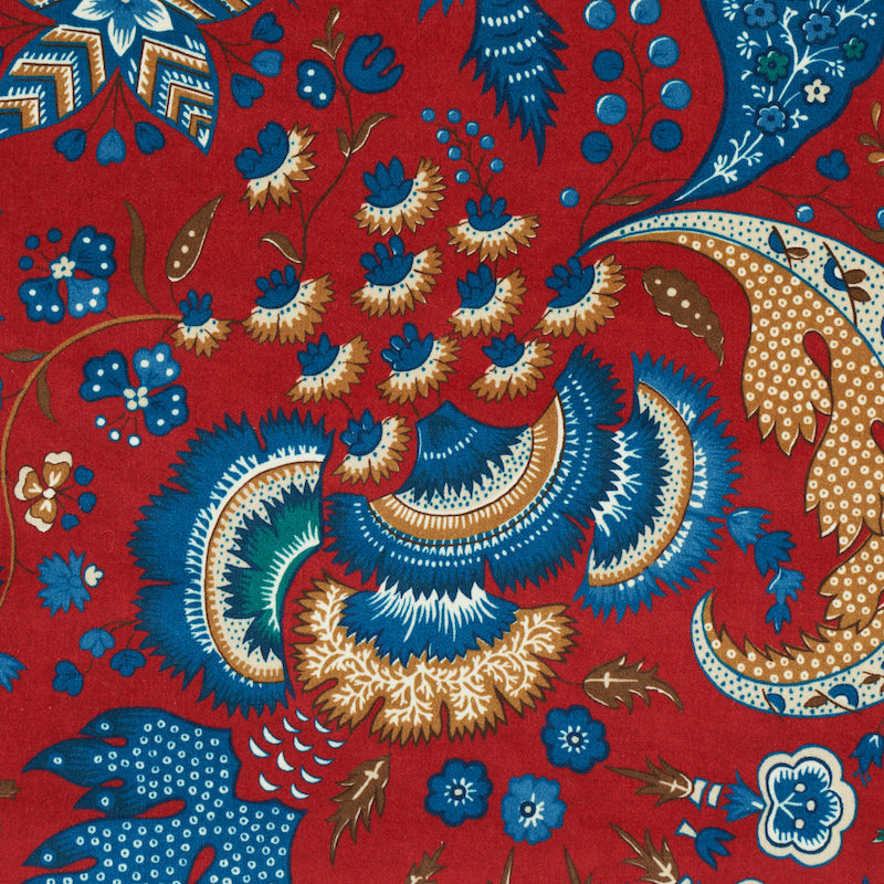 Schumacher Majorelle Velvet Red Fabric - Eade's Wallpaper