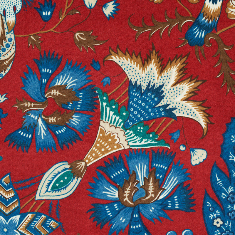 Schumacher Majorelle Velvet Red Fabric - Eade's Wallpaper