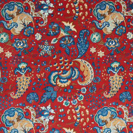 Schumacher Majorelle Velvet Red Fabric - Eade's Wallpaper