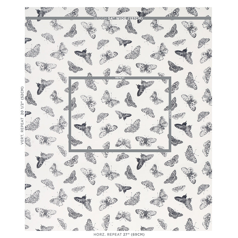 Schumacher Burnell Butterfly Black Fabric