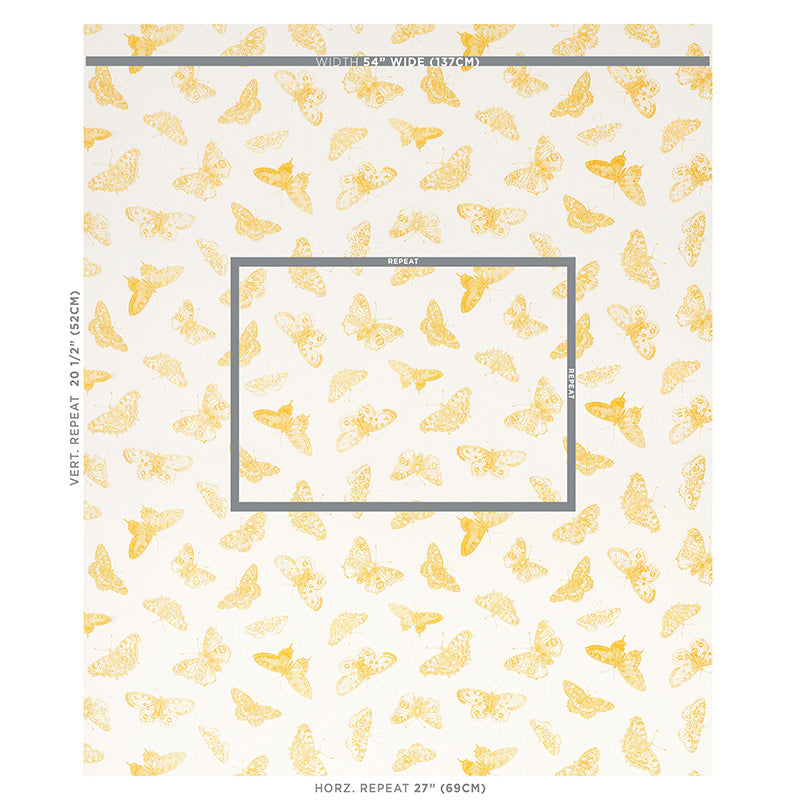 Schumacher Burnell Butterfly Yellow Fabric