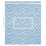 Schumacher Amalia Medallion Handmade Print Blue Fabric