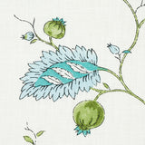 Schumacher Maryam Vine Peacock Fabric - Eade's Wallpaper