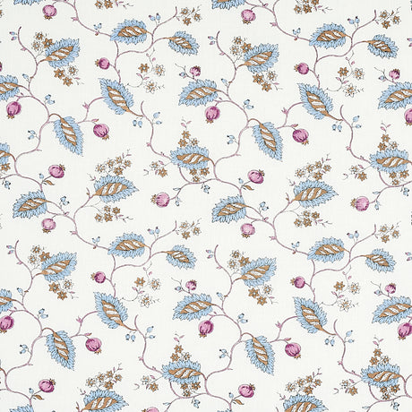 Schumacher Maryam Vine Sky & Plum Fabric - Eade's Wallpaper